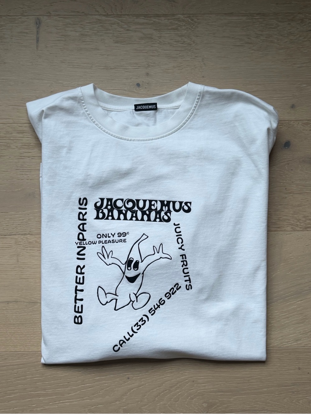 Jacquemus Bananas Graphic White T-Shirt Tee XXL